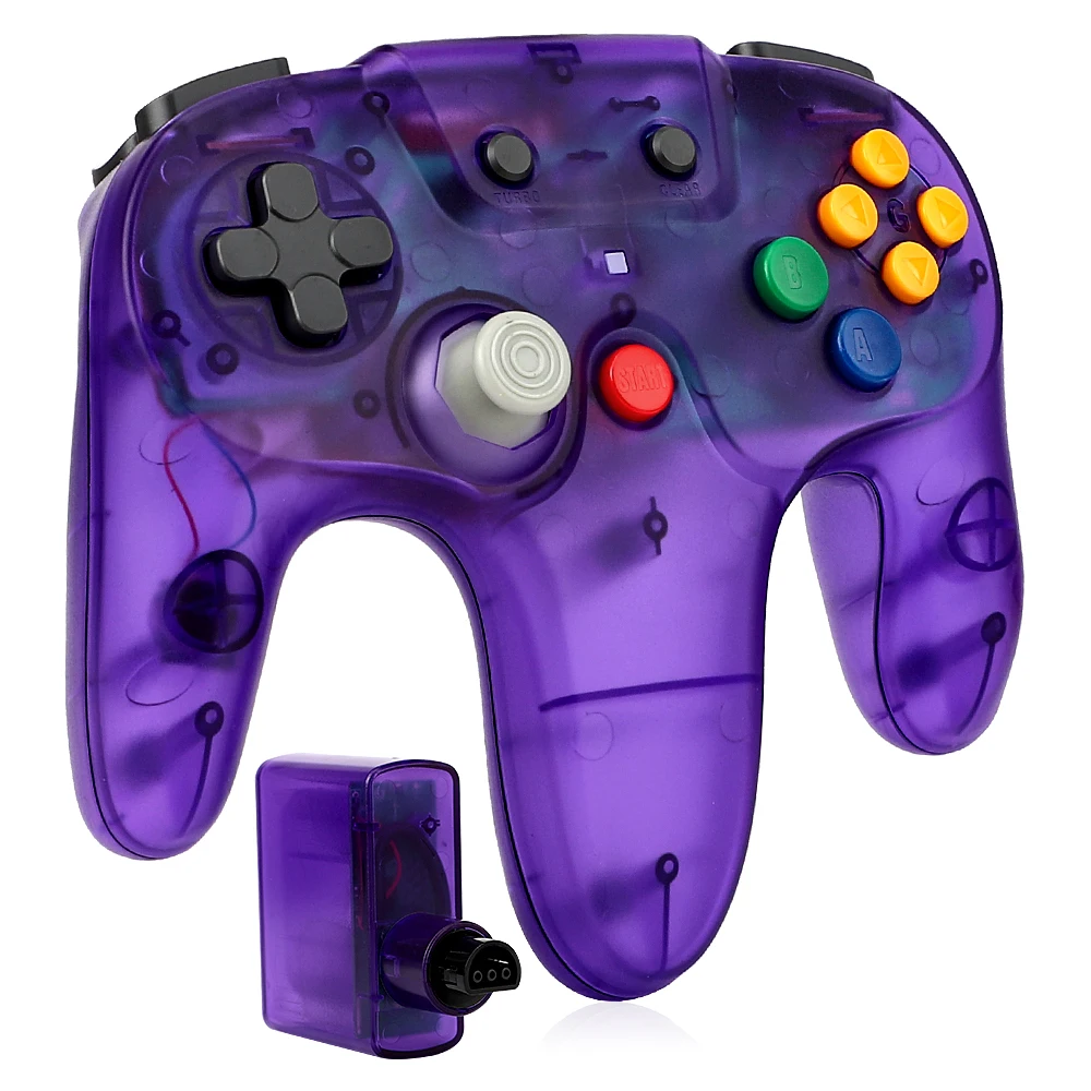 Gaming Console Buttons - 투명한 빨강, 초록, 파랑, 보라색 2.4GHz