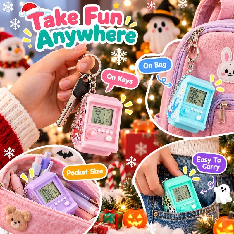 창의적인 전자 아케이드 게임 장치, 미니 휴대용 테트리 - Gaming Console Keychain 리뷰 및 가격