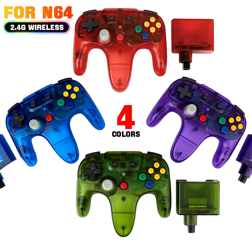 투명한 빨강, 초록, 파랑, 보라색 2.4GHz 무선  - Gaming Console Buttons 리뷰 및 가격