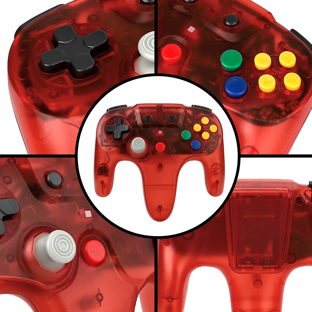 투명한 빨강, 초록, 파랑, 보라색 2.4GHz 무선  - Gaming Console Buttons 리뷰 및 가격